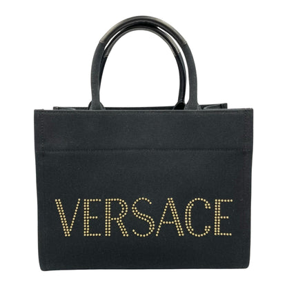 Versace Canvas Black Tote Bags