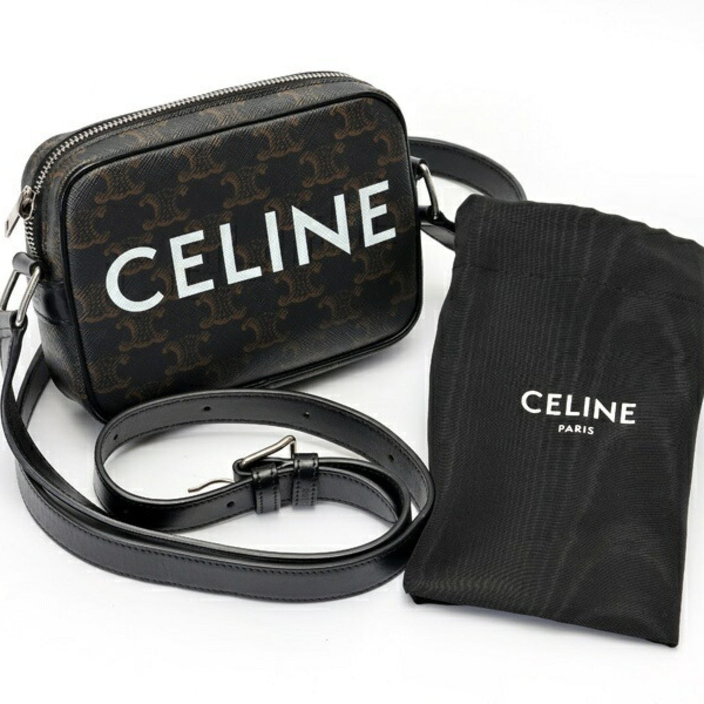 Celine Canvas Brown Shoulder Bags