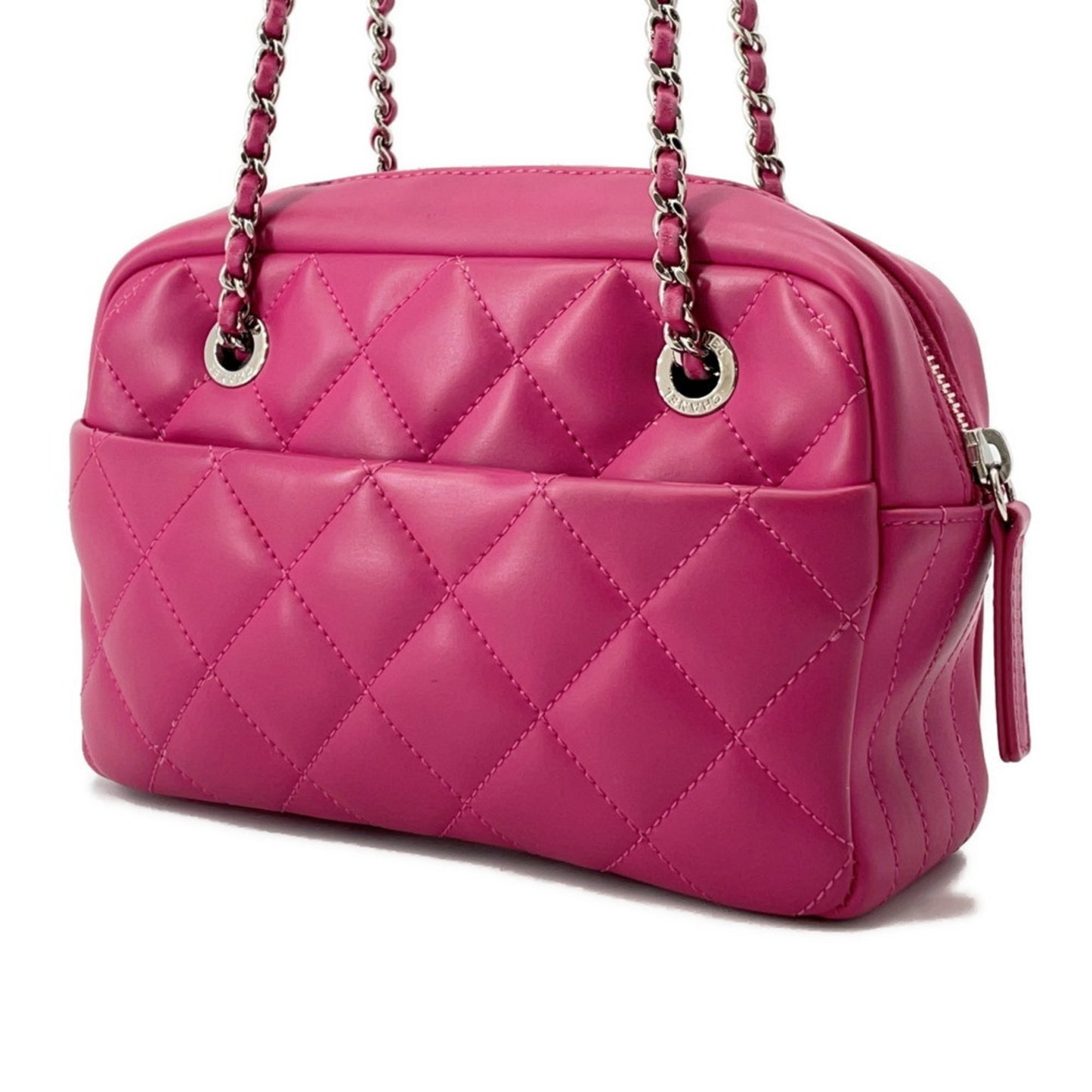 Chanel Faux Leather Pink Shoulder Bags