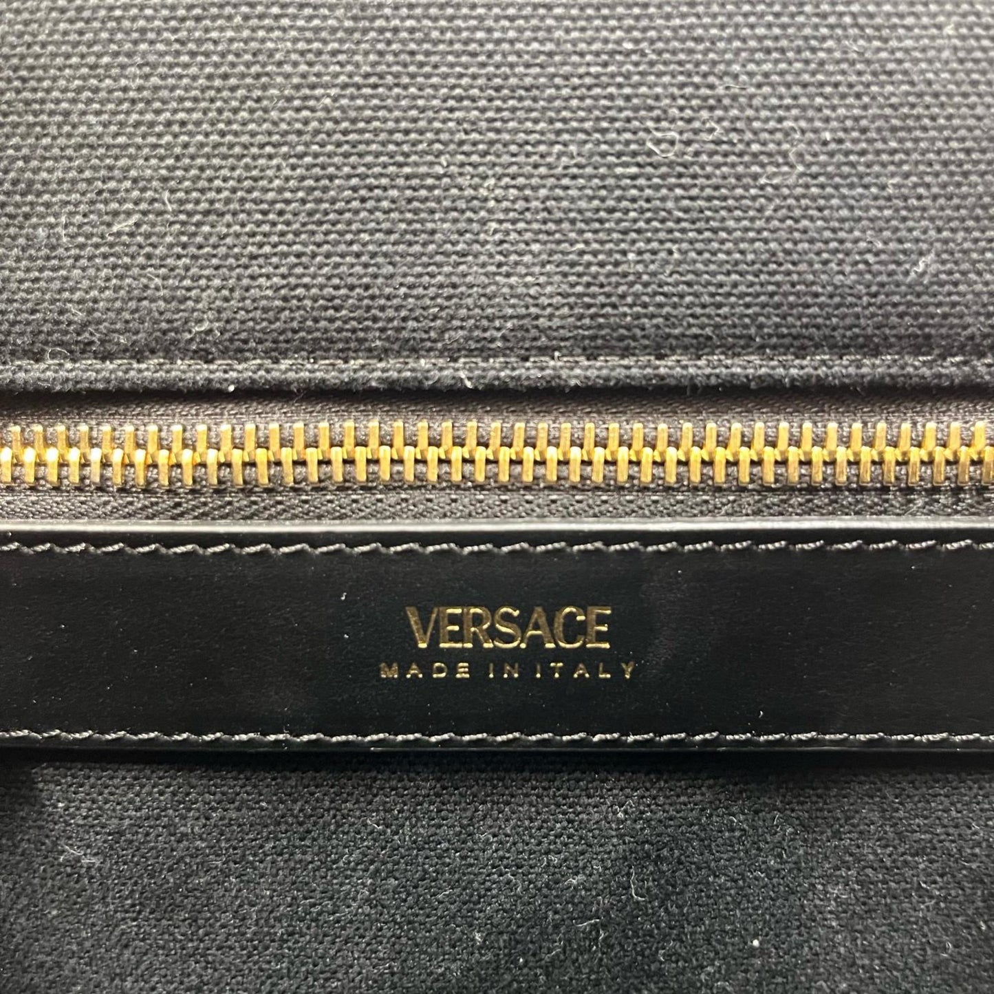 Versace Canvas Black Tote Bags