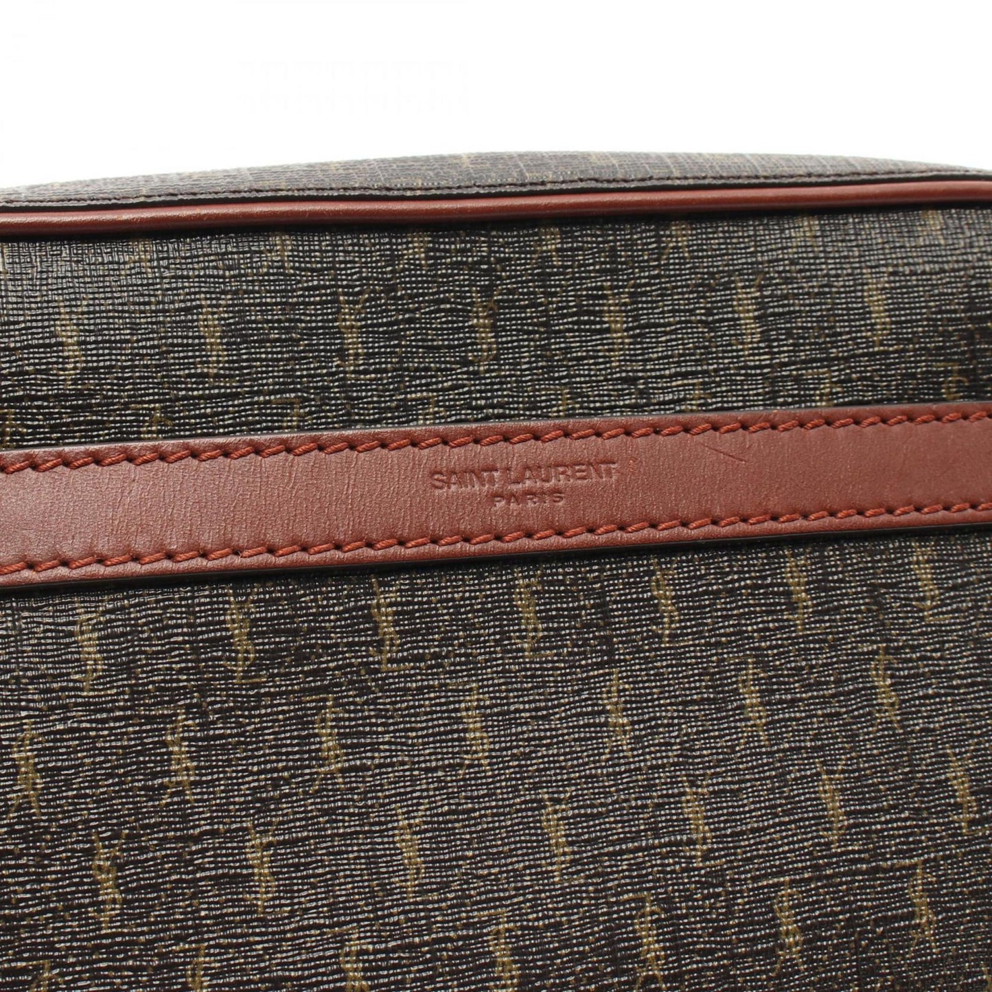 Saint Laurent Coated Canvas Brown Shoulder Bags