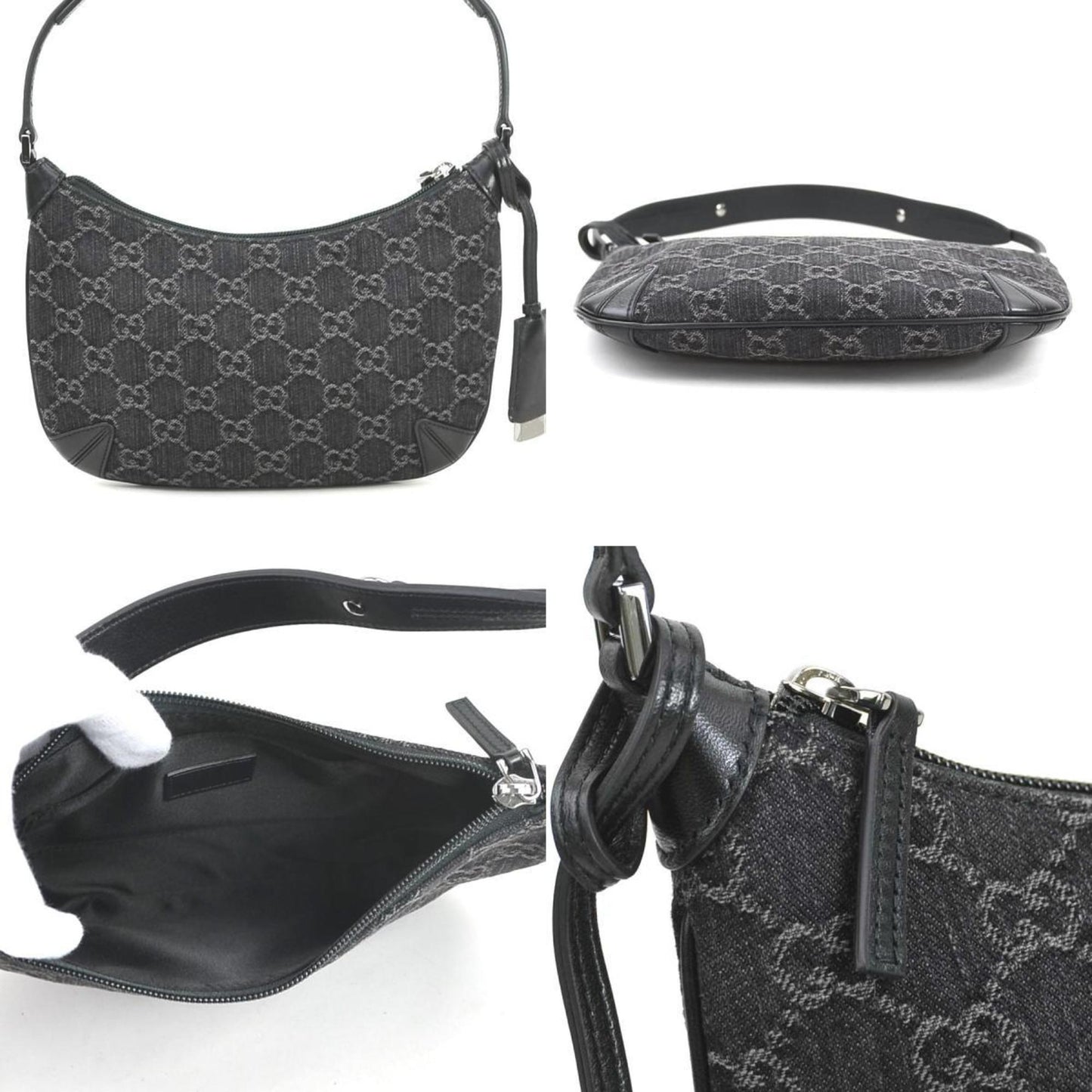 Gucci Denim Black Shoulder Bags