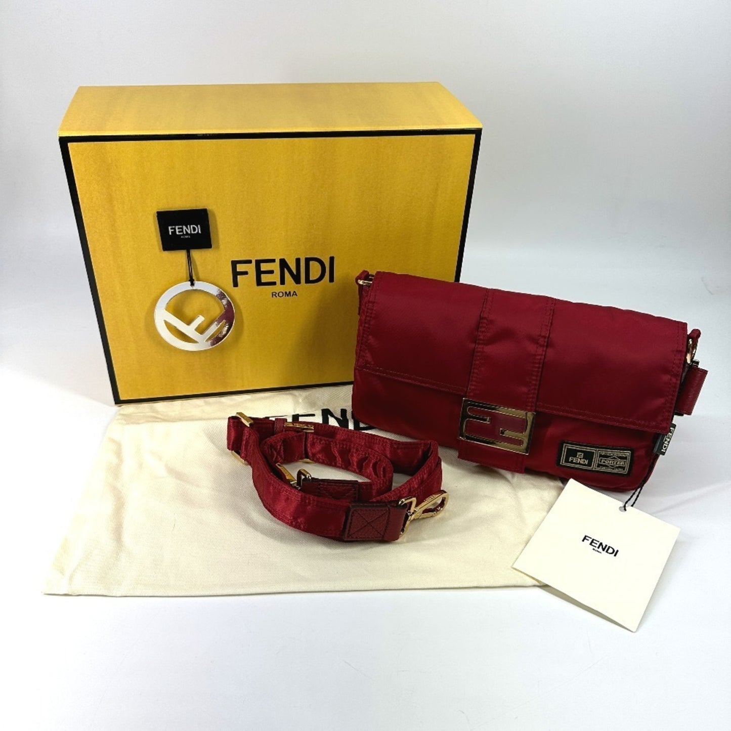 Fendi Nylon Red Shoulder Bags