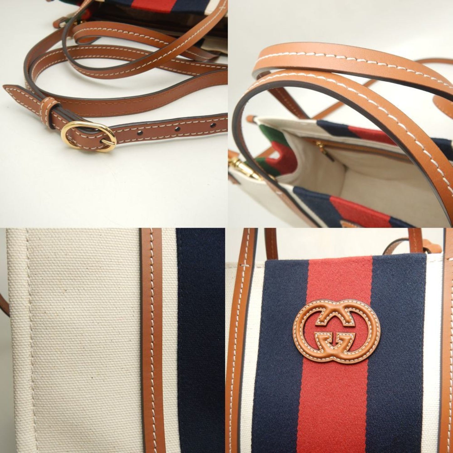 Gucci Canvas Brown Tote Bags