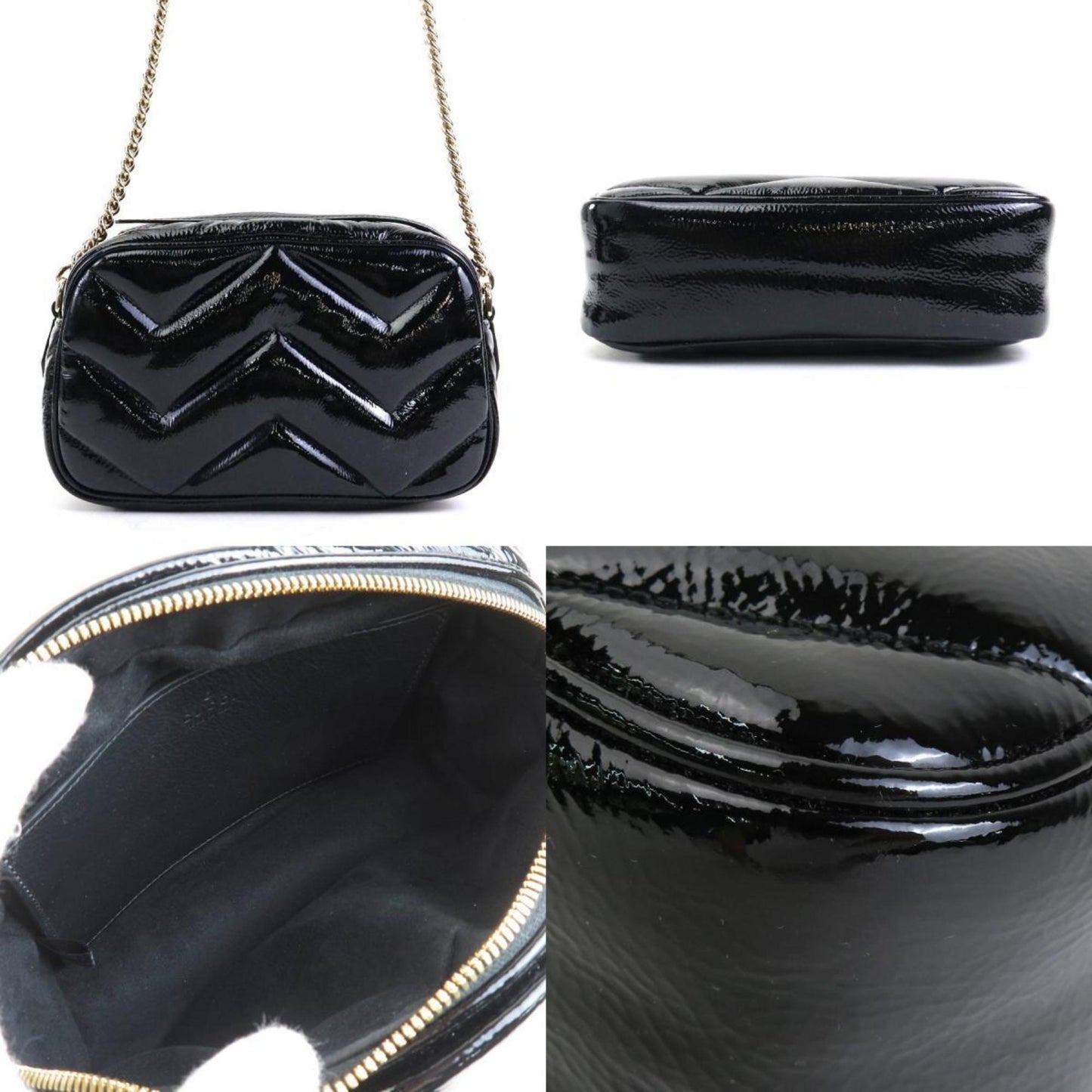 Gucci Patent Black Shoulder Bags