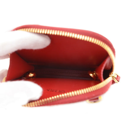 Prada Glossy Material Red Shoulder Bags