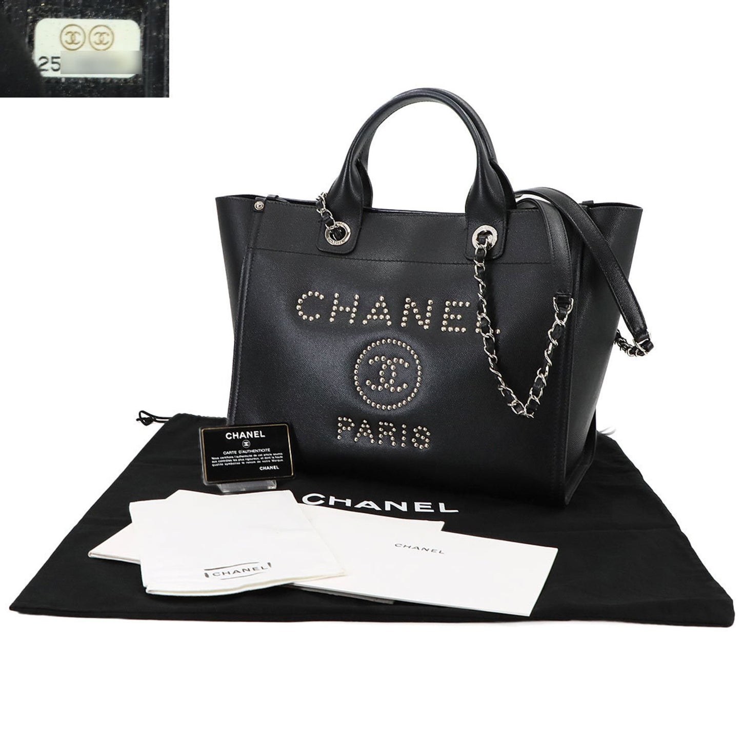 Chanel Calfskin Black Shoulder Bags