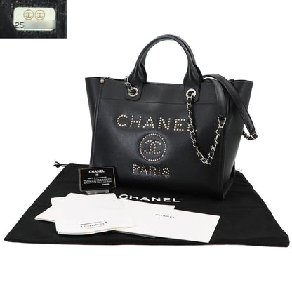 Chanel Calfskin Black Shoulder Bags