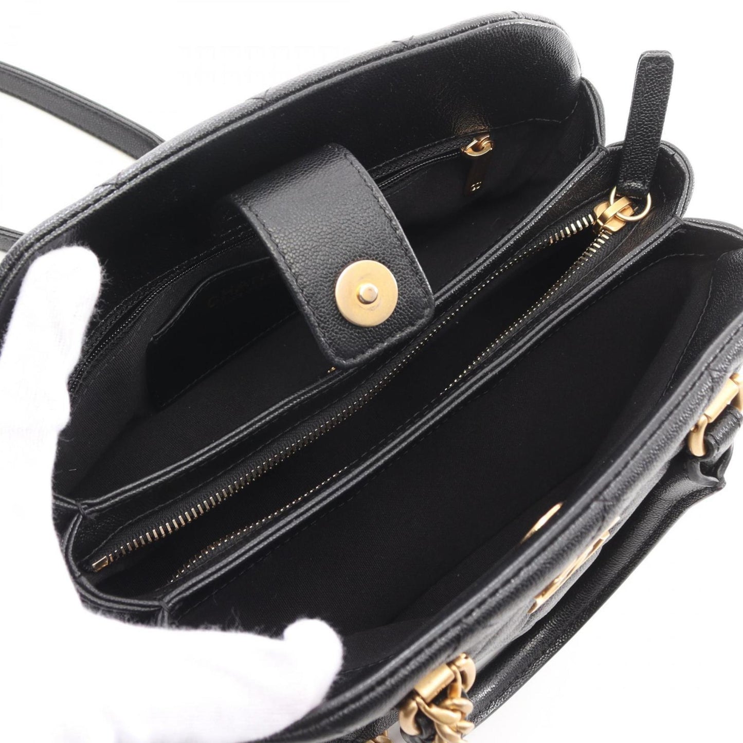 Chanel Calfskin Black Shoulder Bags
