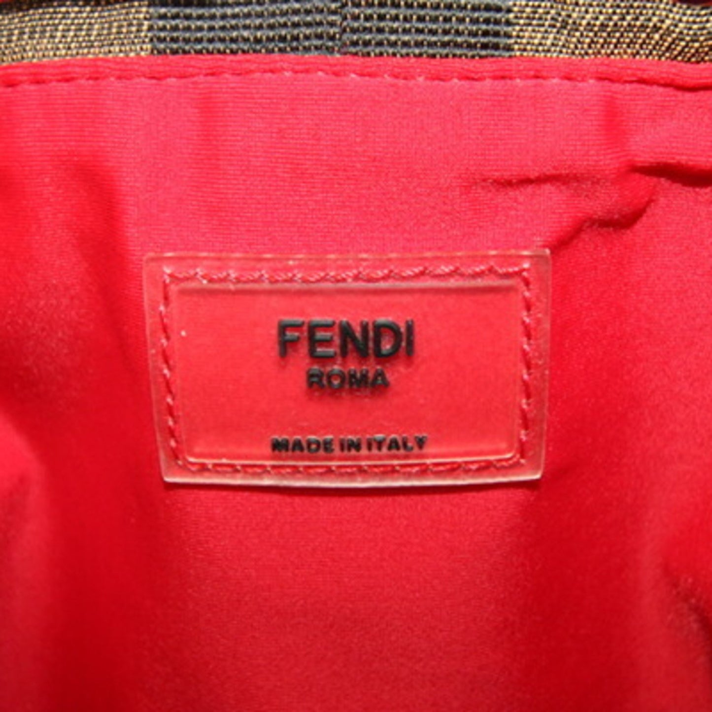 Fendi Woven Fabric Black Shoulder Bags