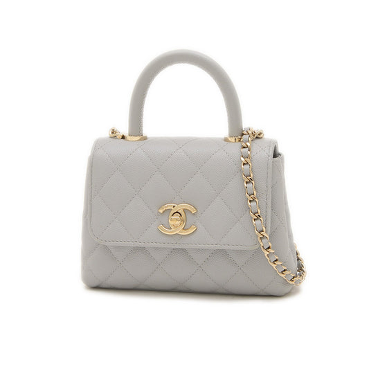 Chanel Calfskin Gray Handbags