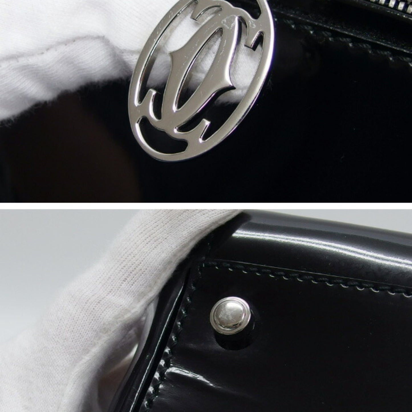 Cartier Patent Black Handbags