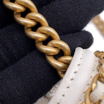 Chanel Calfskin White Shoulder Bags