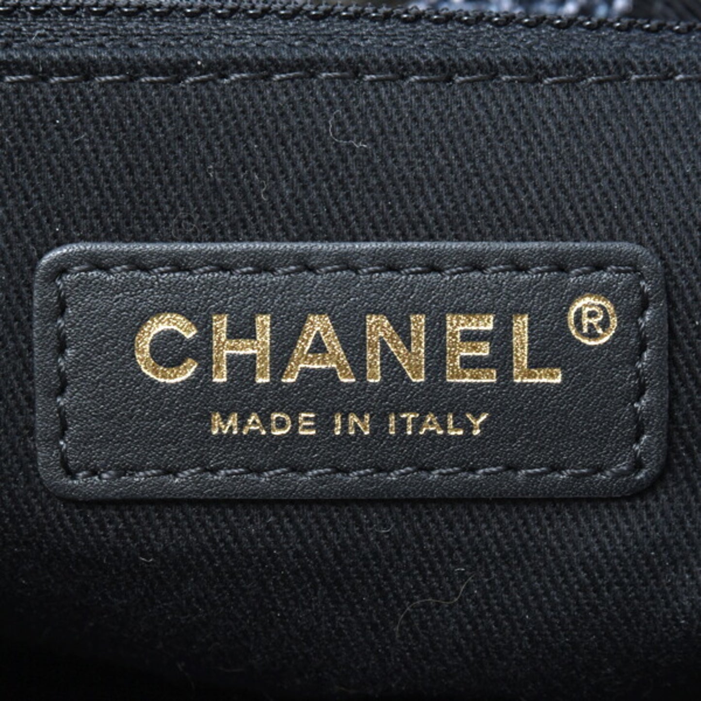 Chanel Woven Fabric Gray Tote Bags