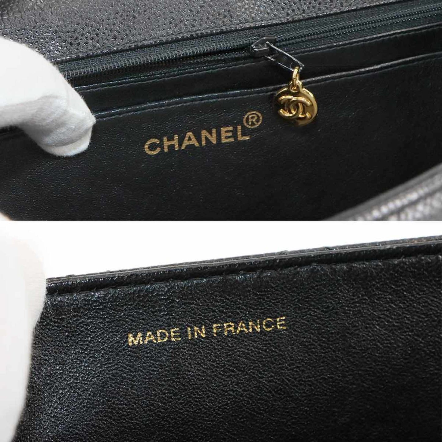 Chanel Calfskin Black Shoulder Bags