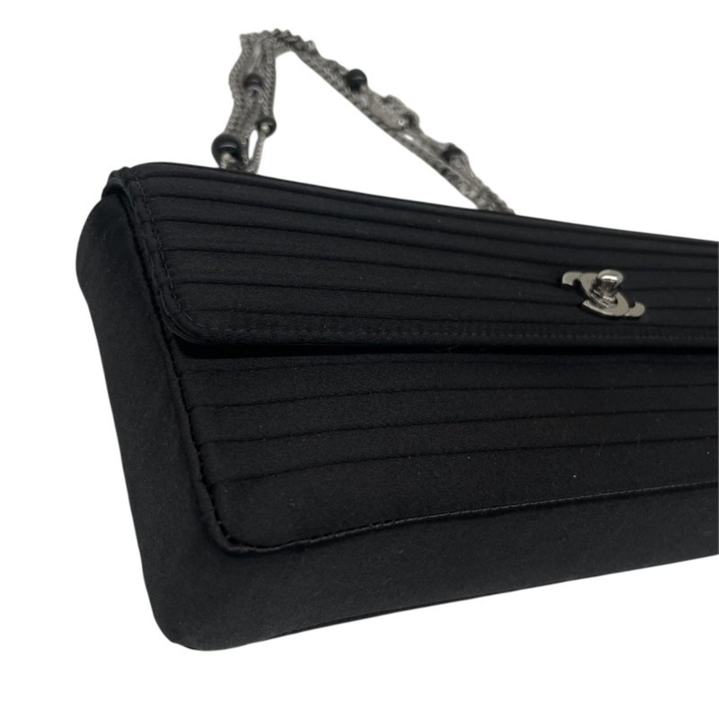 Chanel Satin Black Shoulder Bags