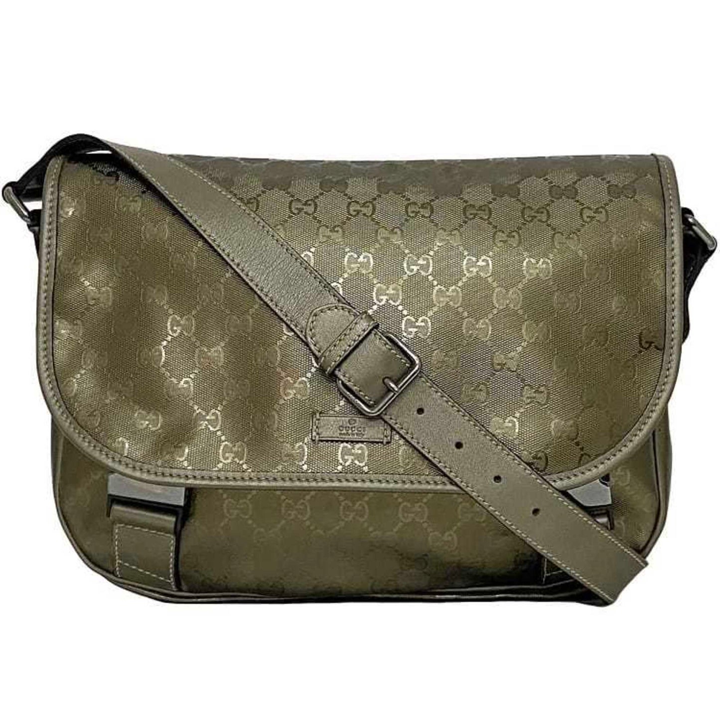 Gucci Coated Canvas Green Shoulder Bags