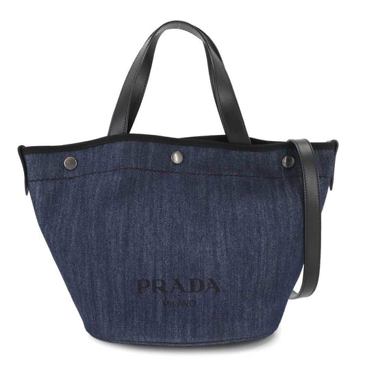 Prada Denim Black Shoulder Bags