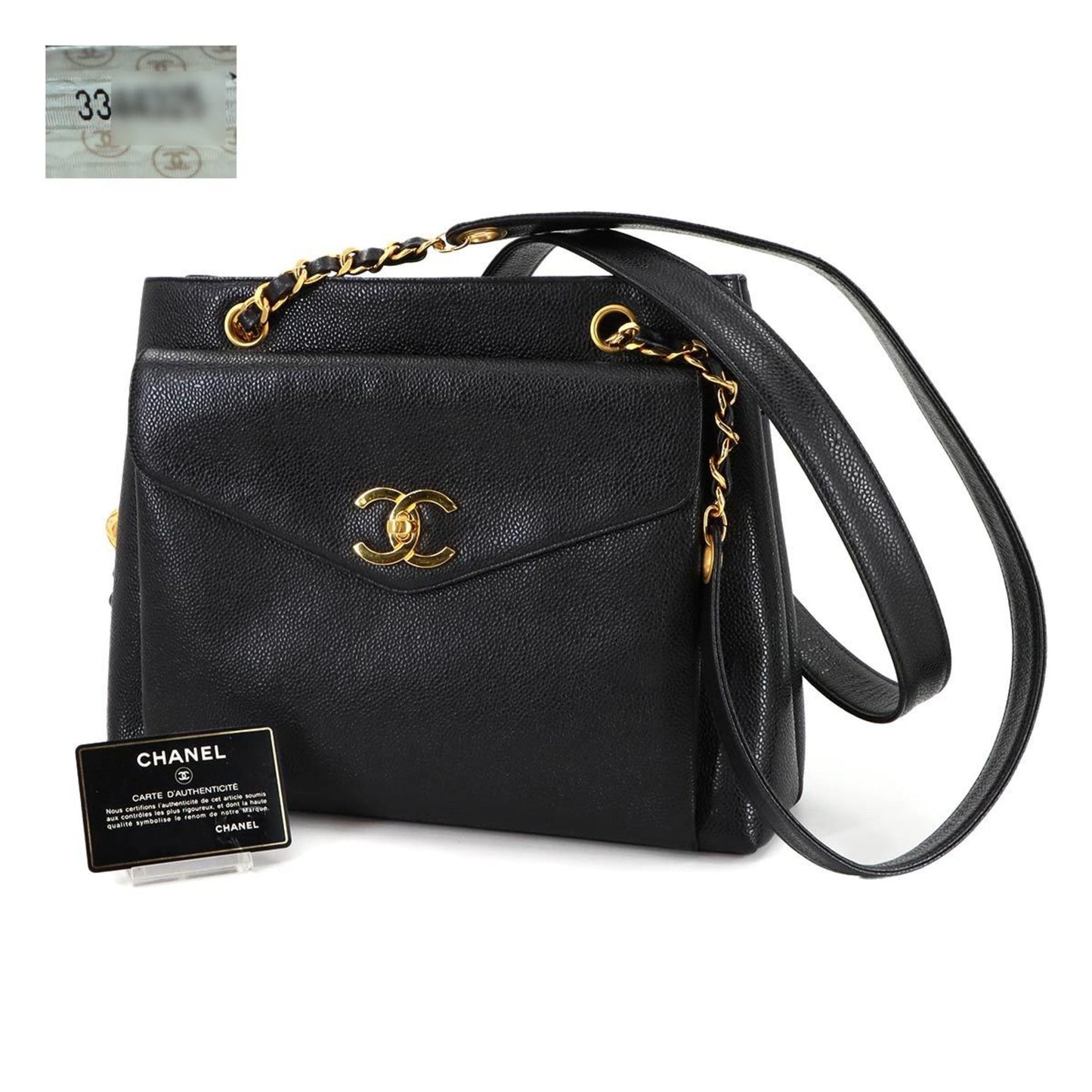 Chanel Calfskin Black Shoulder Bags