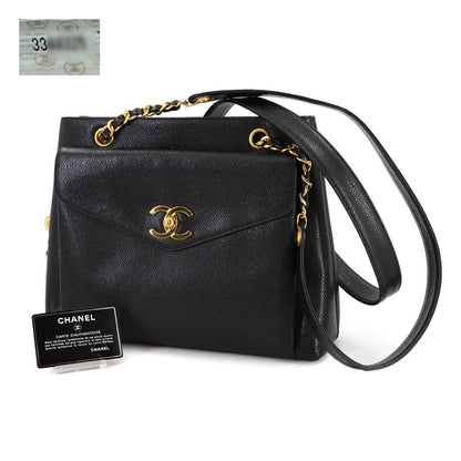 Chanel Calfskin Black Shoulder Bags