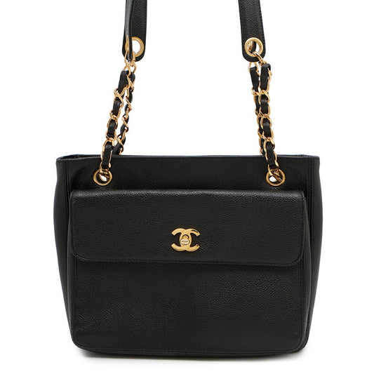 Chanel Calfskin Black Tote Bags