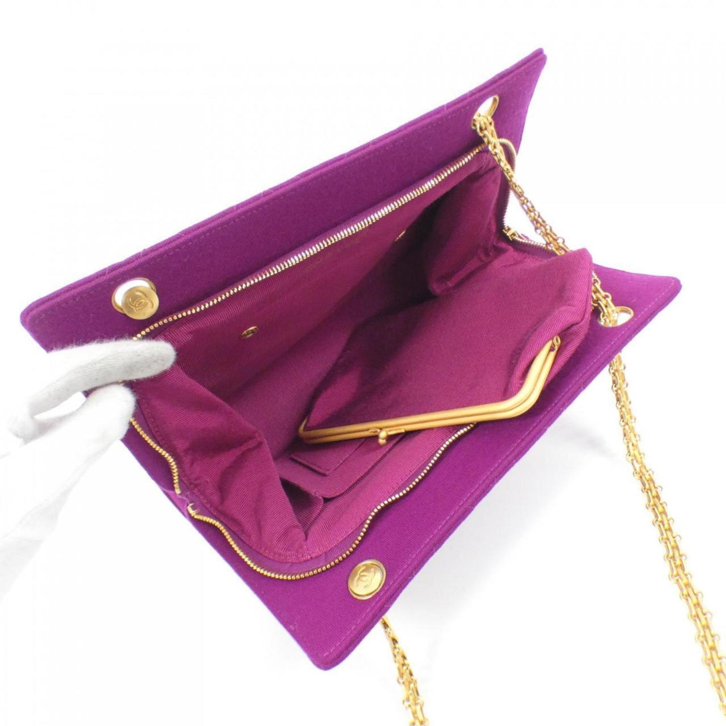 Chanel Canvas Purple Shoulder Bags