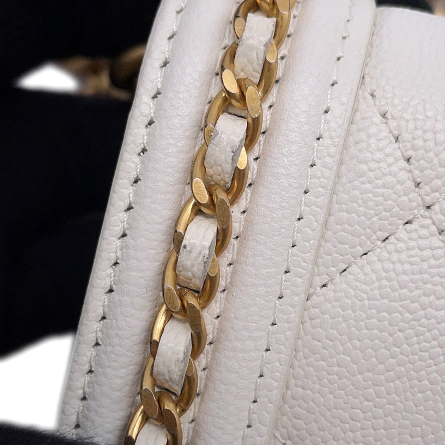 Chanel Calfskin White Shoulder Bags