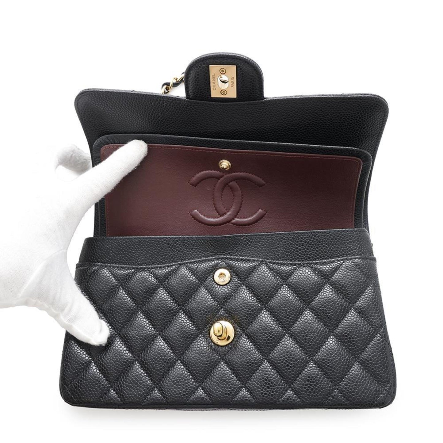 Chanel Calfskin Black Shoulder Bags
