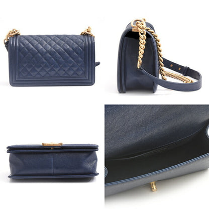 Chanel Calfskin Blue Shoulder Bags