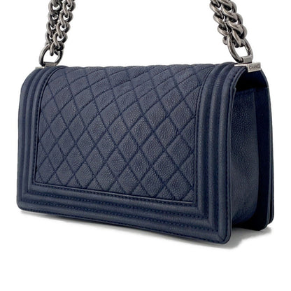 Chanel Calfskin Blue Shoulder Bags