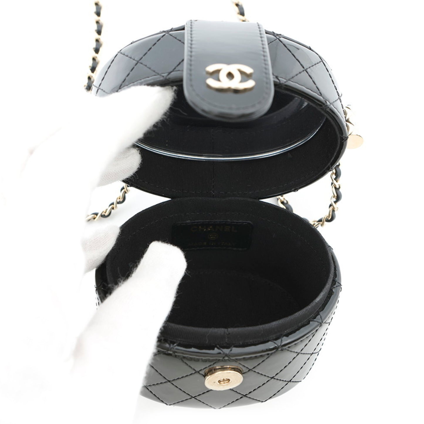 Chanel Patent Black Shoulder Bags