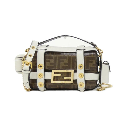 Fendi Coated Canvas Brown Shoulder Bags