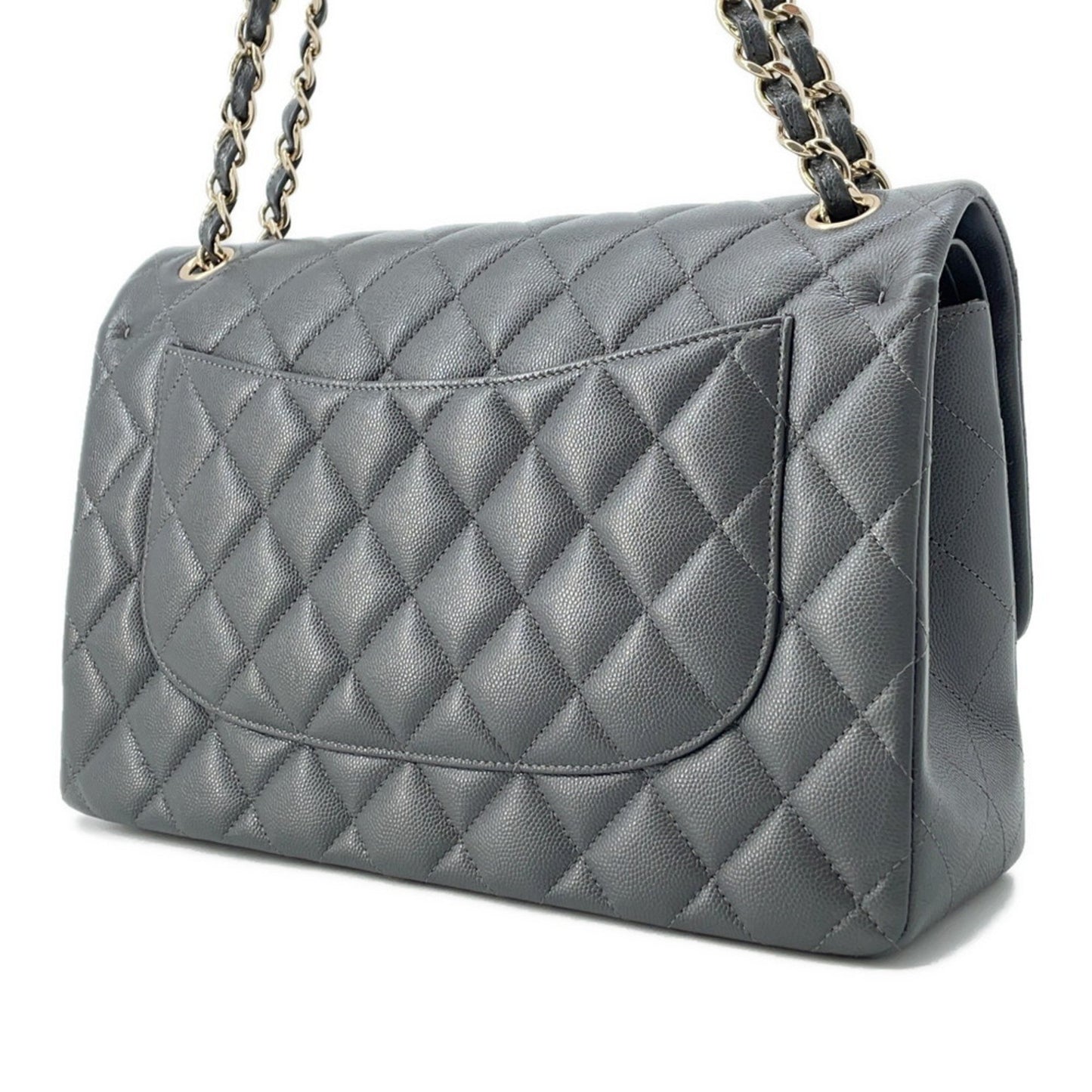 Chanel Calfskin Gray Shoulder Bags