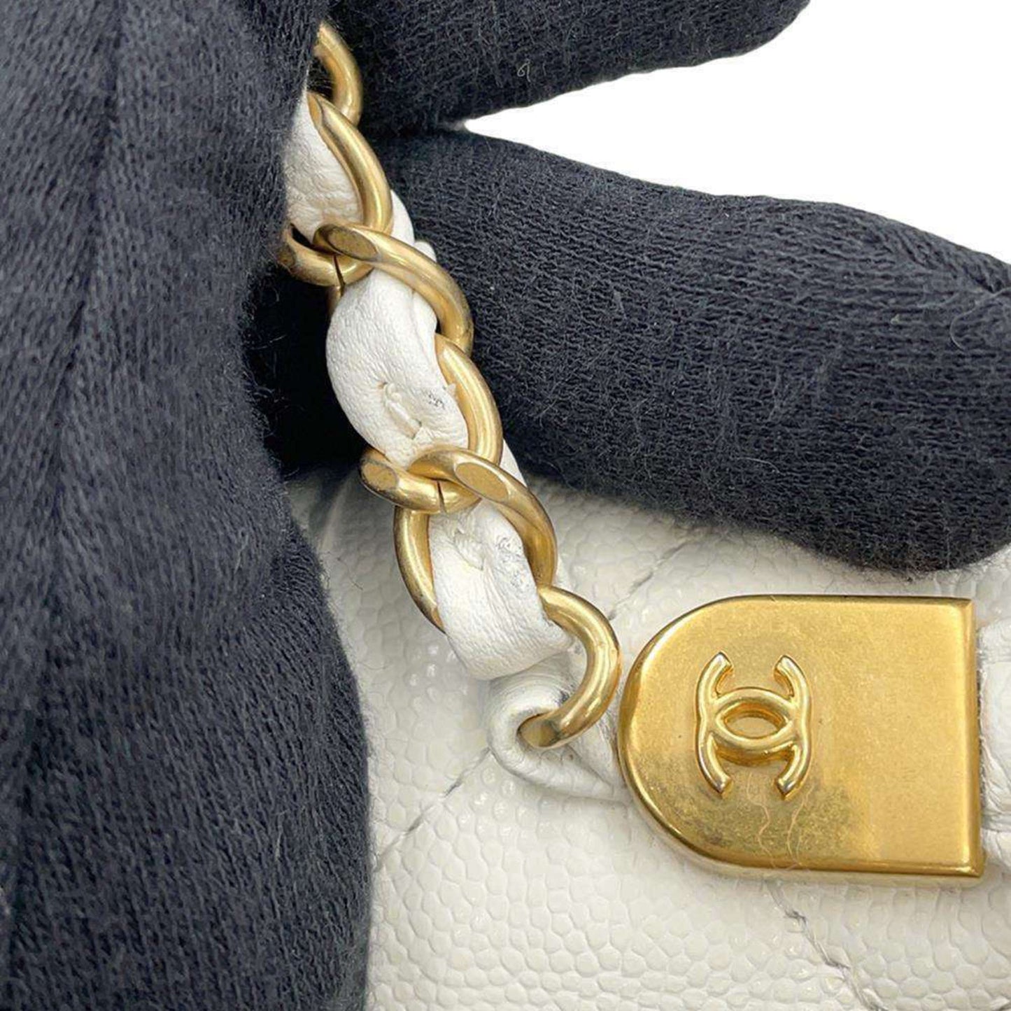 Chanel Calfskin White Shoulder Bags
