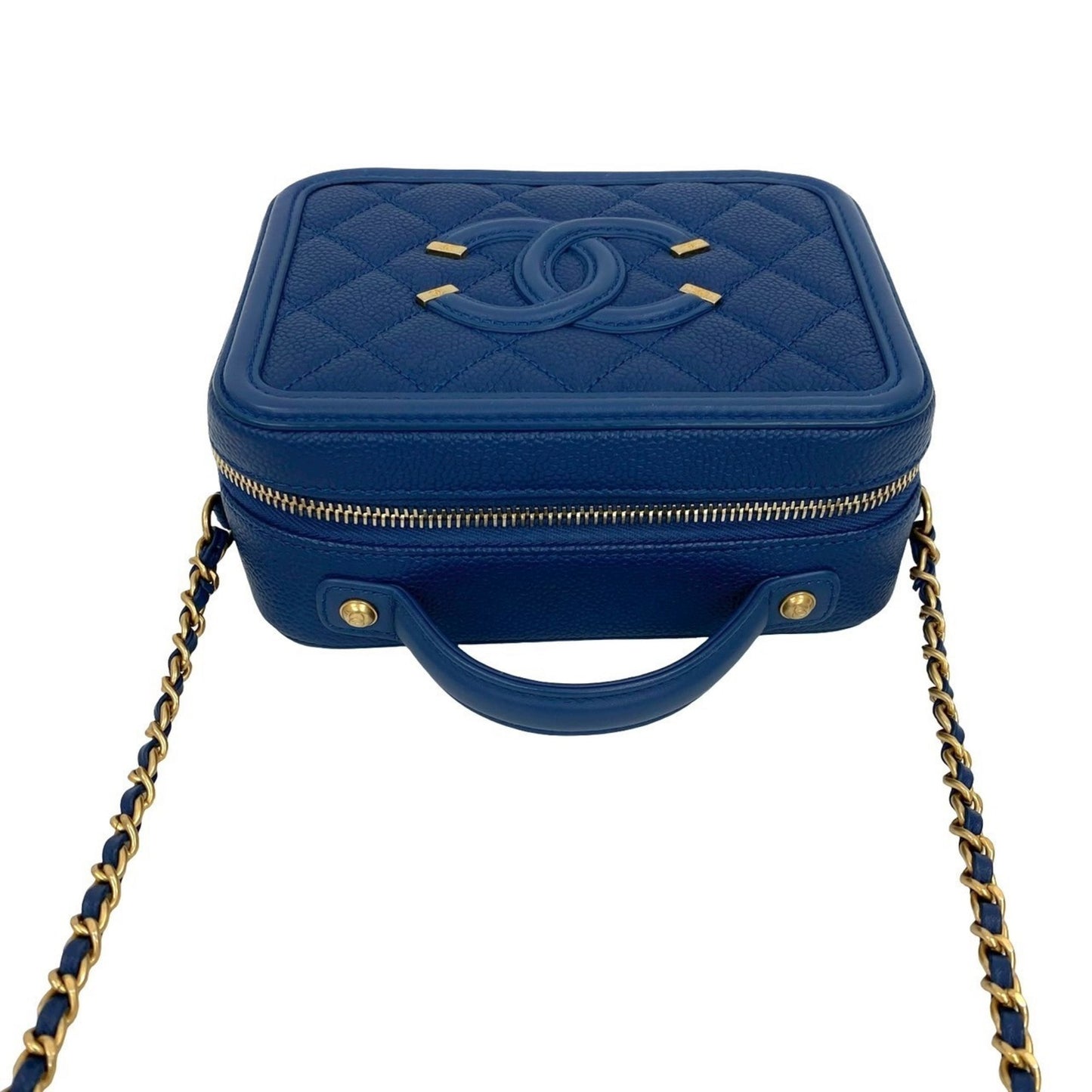 Chanel Calfskin Blue Shoulder Bags