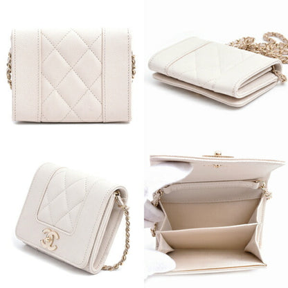 Chanel Calfskin White Shoulder Bags