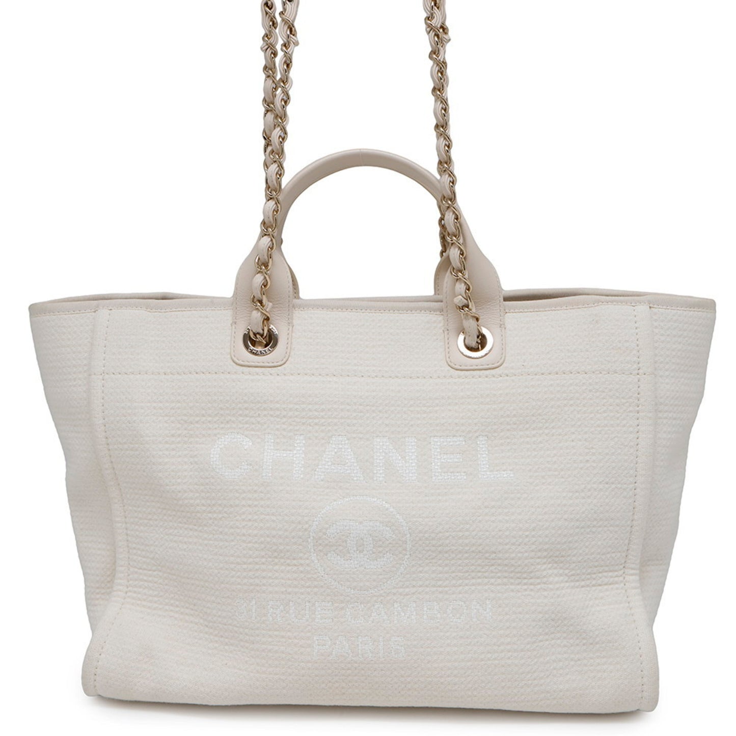 Chanel Canvas White Shoulder Bags