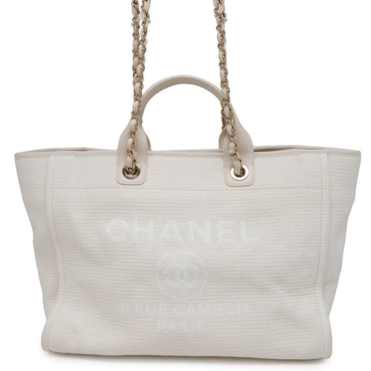 Chanel Canvas White Shoulder Bags