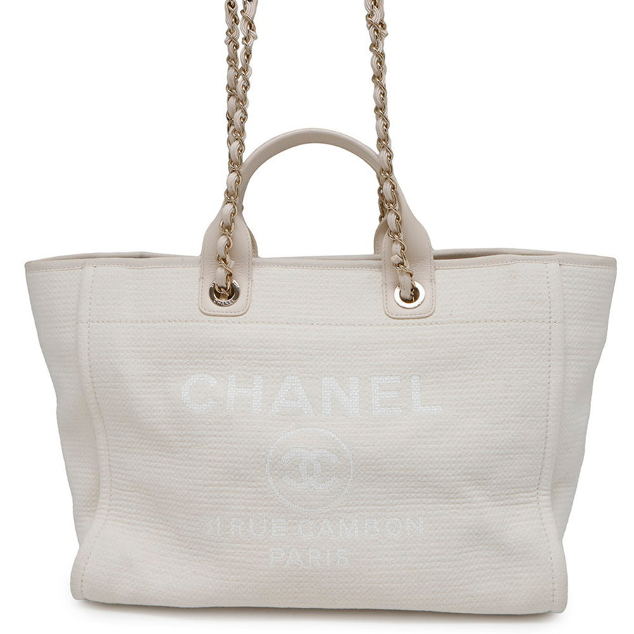 Chanel Canvas White Shoulder Bags