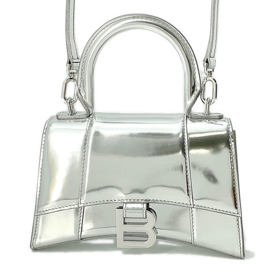 Balenciaga Patent Silver Handbags