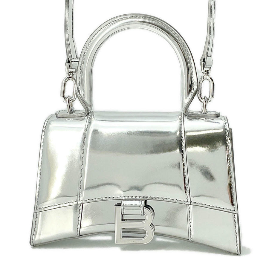 Balenciaga Patent Silver Handbags