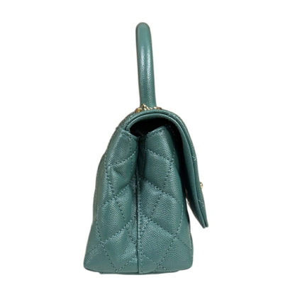 Chanel Calfskin Green Shoulder Bags