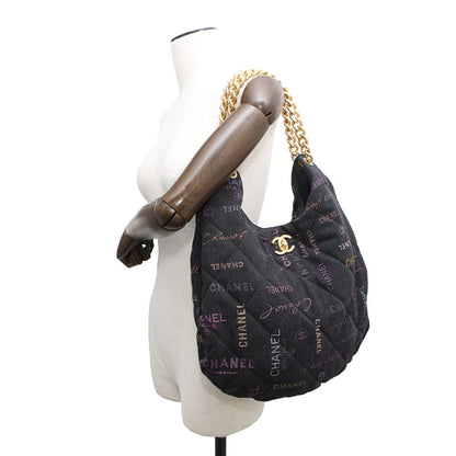 Chanel Denim Black Shoulder Bags