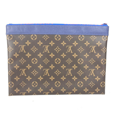 Louis Vuitton Monogram Canvas Blue Clutch Bags