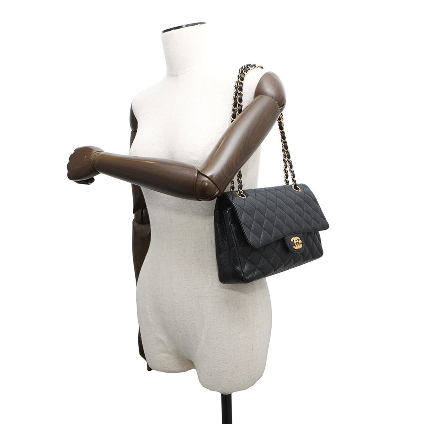 Chanel Calfskin Black Shoulder Bags