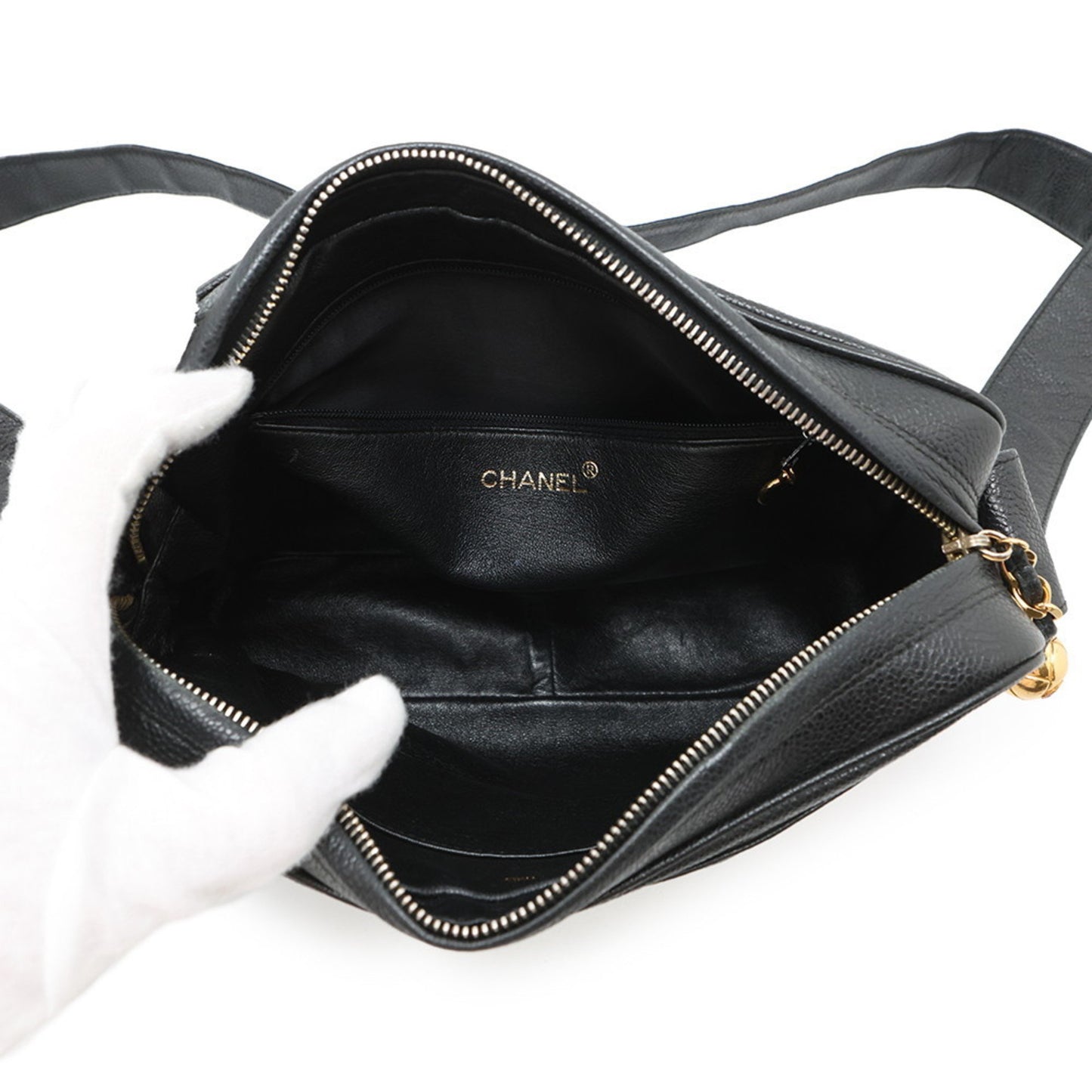 Chanel Calfskin Black Shoulder Bags
