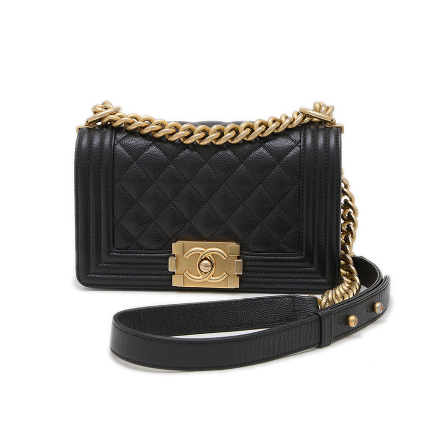 Chanel Calfskin Black Shoulder Bags
