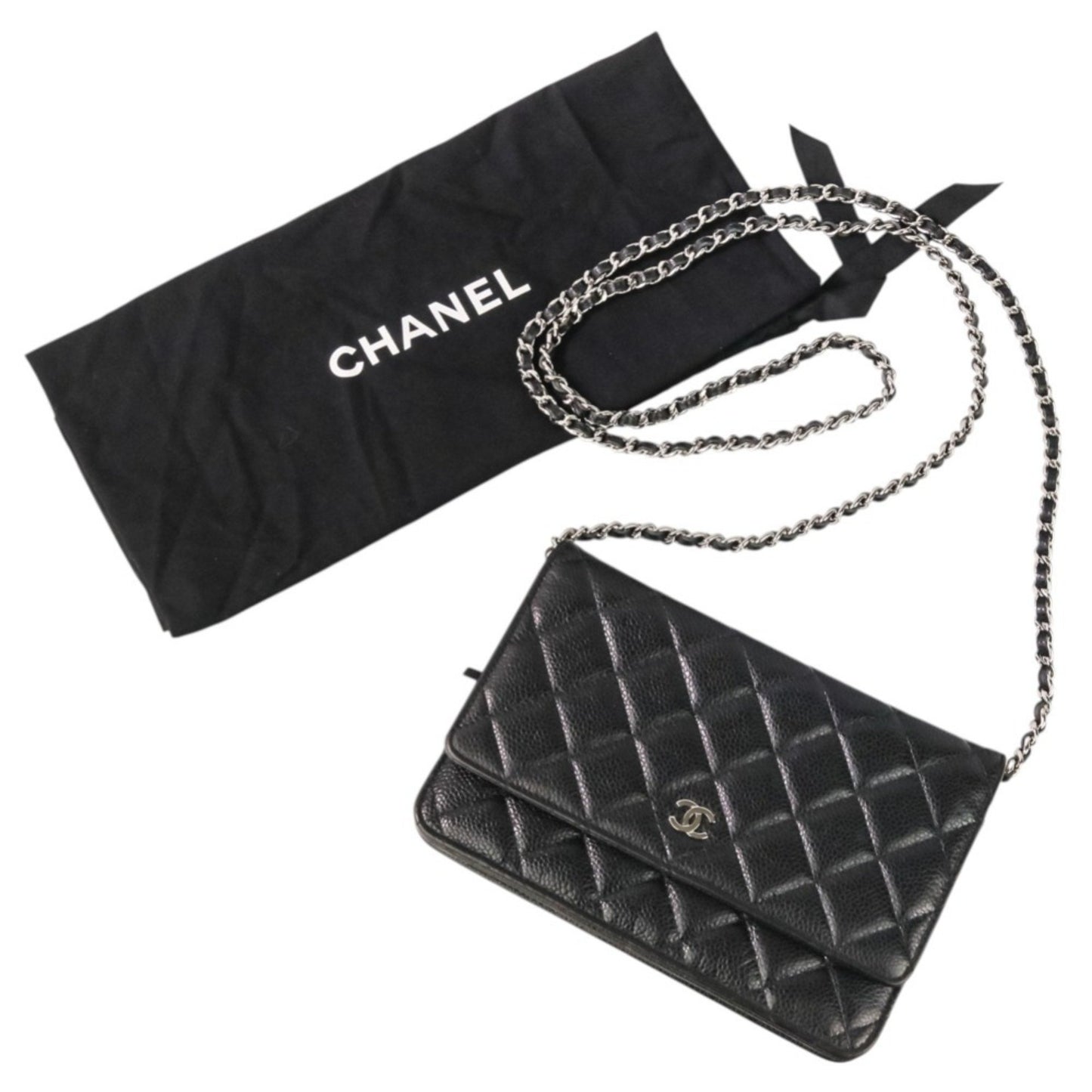 Chanel Calfskin Black Shoulder Bags
