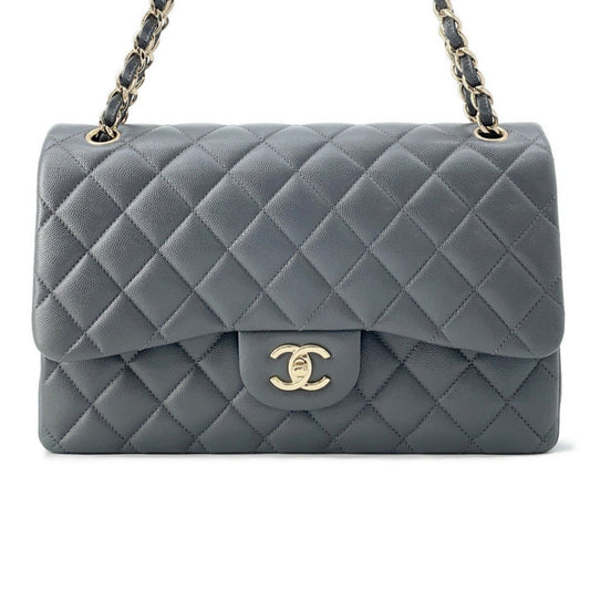 Chanel Calfskin Gray Shoulder Bags