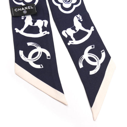 Chanel Silk Blue Scarves